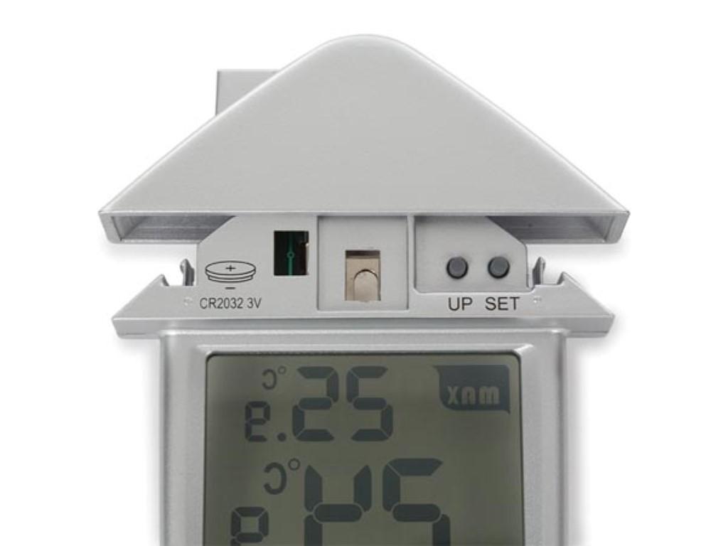 Thermomètre intérieur/extérieur transparent avec indications min/max
