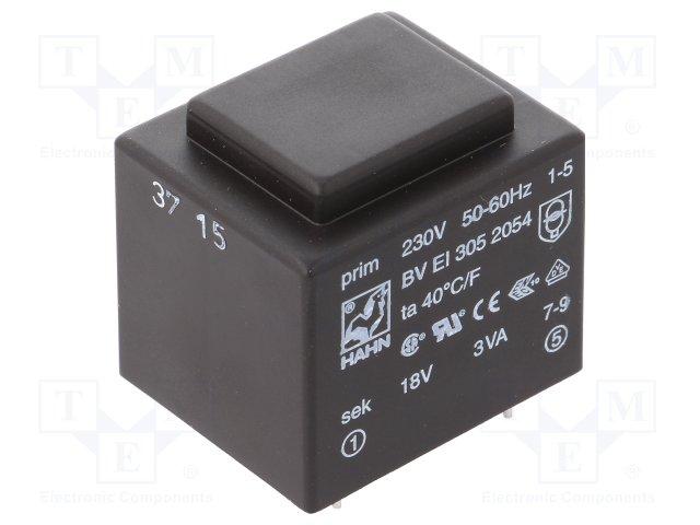 Transfo moule 0.5va  2x24v  10.4ma 22.6x21.7x19mm