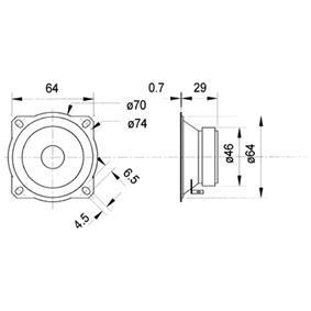 Tweeter cone 8ohm 40w 1500-20000hz 90db