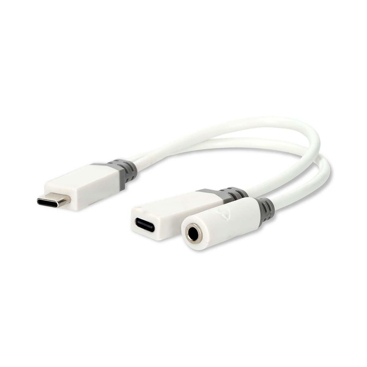 Adaptateur usb-c vers jack 3.5mm + connectique de charge simultané