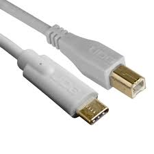 Cordon usb-c vers usb-b udg high speed 480mbps plaqué or  / blanc