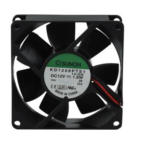 Ventilateur 12v 0.145a 80 x 80 x 25mm 67.9m3/h 33dba sunon roulement a paliers lisses