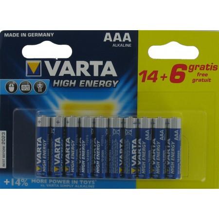 Pile cylindrique alcaline aa / r06 high energy varta 4906.1 21.414 (24 pc/bl)