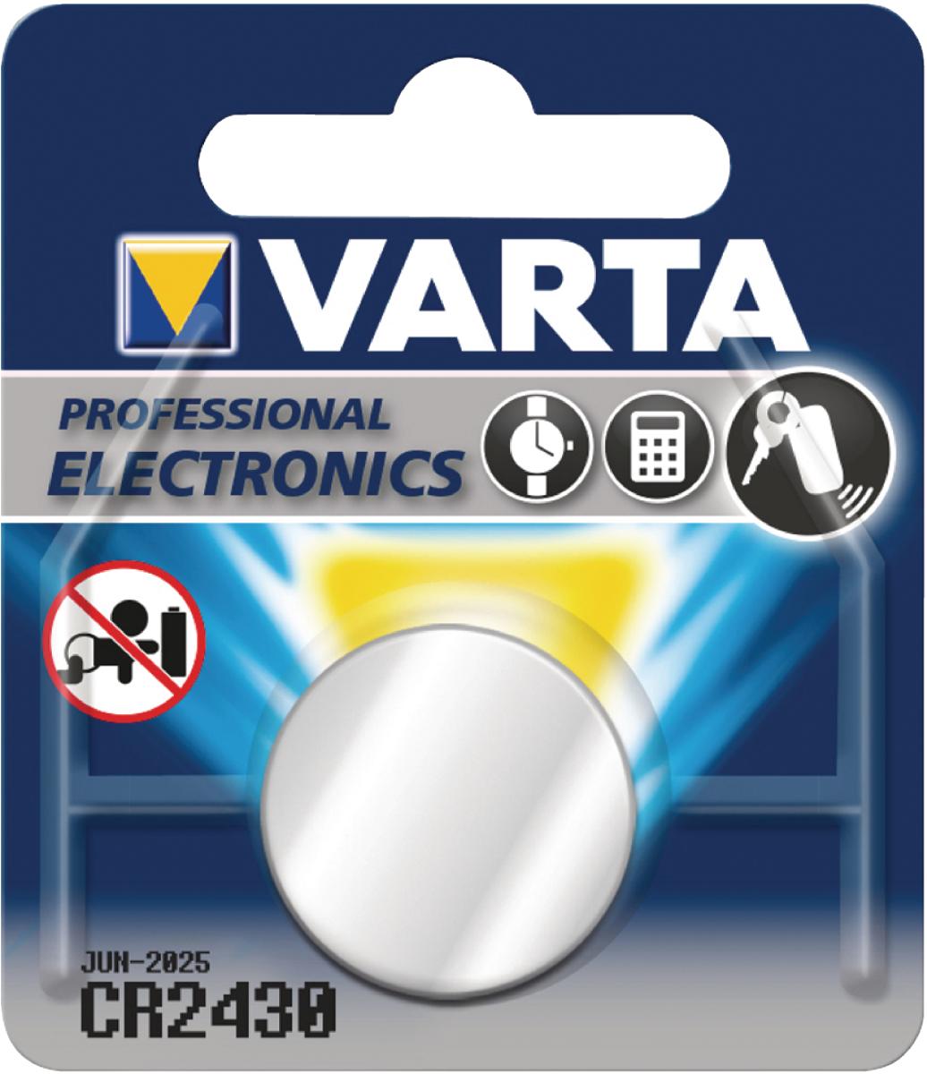 E44-Pile bouton lithium 3.0v 280ma (24.5x 3.0mm) cr2430 varta