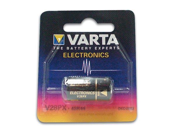 Pile cylindrique oxyde d'argent 6v 145ma (13x 25.2mm) 4sr44/v28px varta 4028.101.401