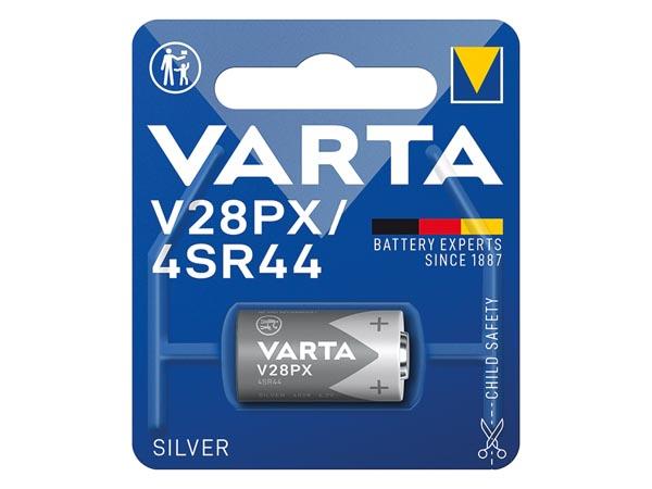 Pile cylindrique oxyde d'argent 6v 145ma (13x 25.2mm) 4sr44/v28px varta 4028.101.401