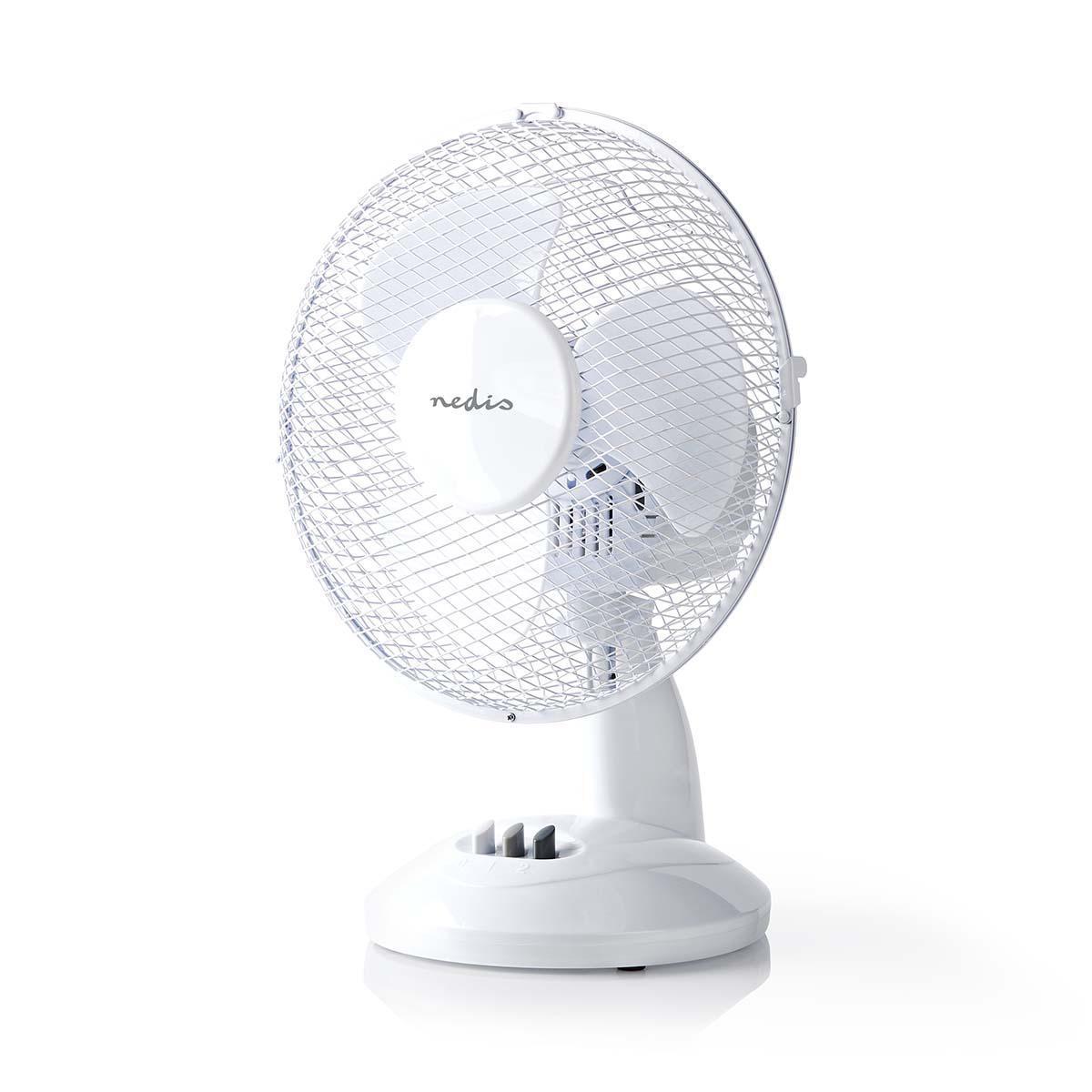 Ventilateur de table - diamètre : 23 cm | 22 w | oscillation | 2 vitesses | blanc