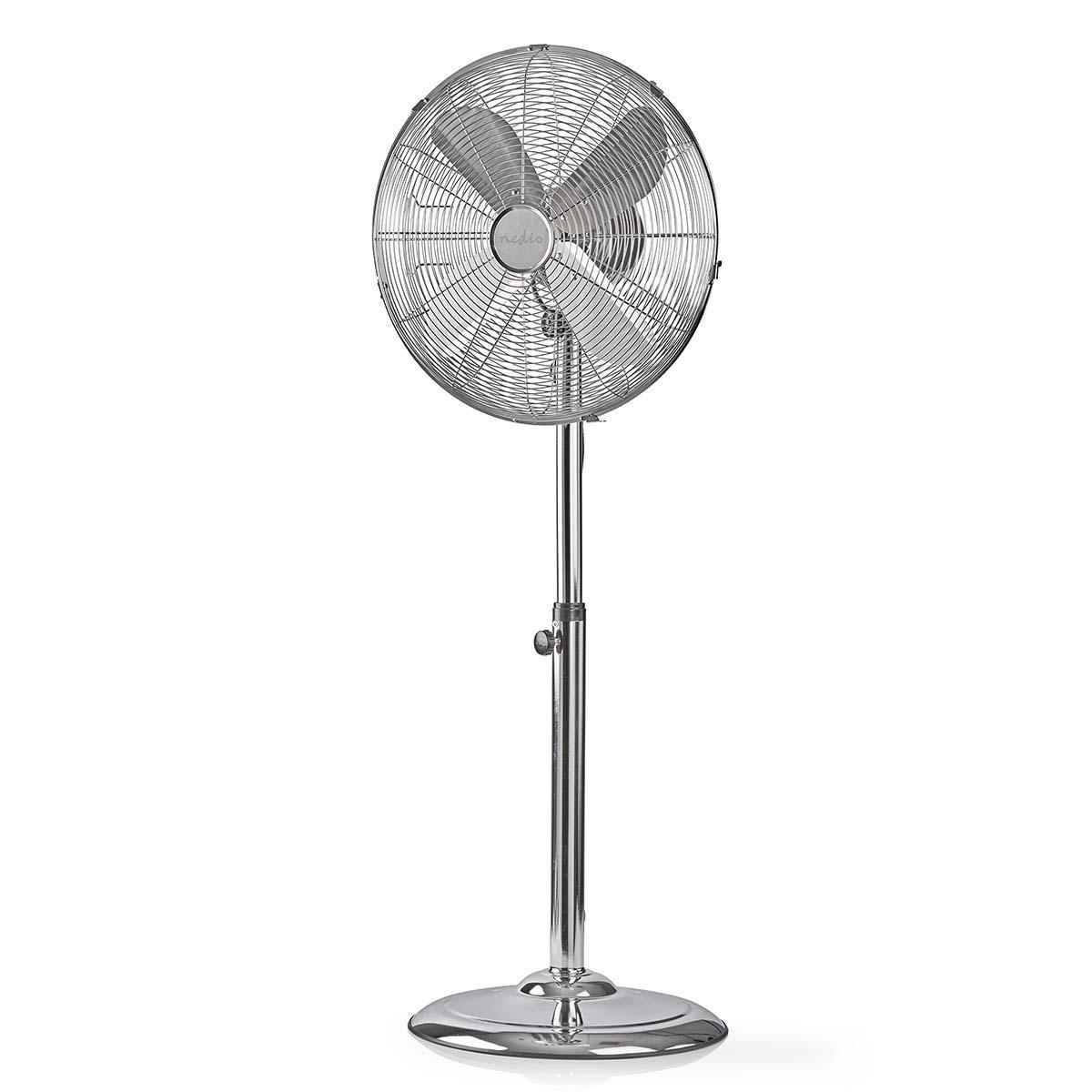 Ventilateur sur pied - diamètre: 400 mm | 3 vitesses | oscillation | 50 w | hauteur réglable | chromé