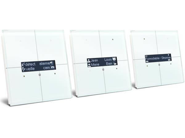 Module de commande en finition verre à écran oled et avec contrôleur de température, blanc