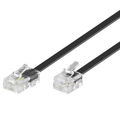 Tel 6p4c-8p4c rj11-rj45 600 black 6m