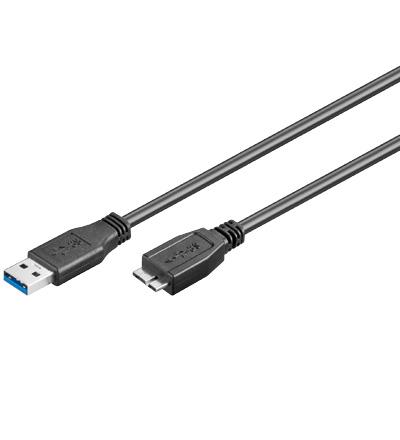 Cordon informatique usb-a mâle / micro usb-b l=1m (standard usb3.0)