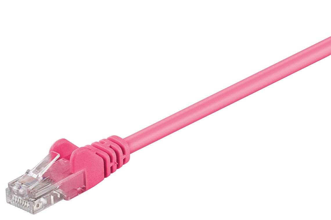 Cordon ethernet cat 5e rj45 mâle-mâle / u/utp / l=7.5m / magenta