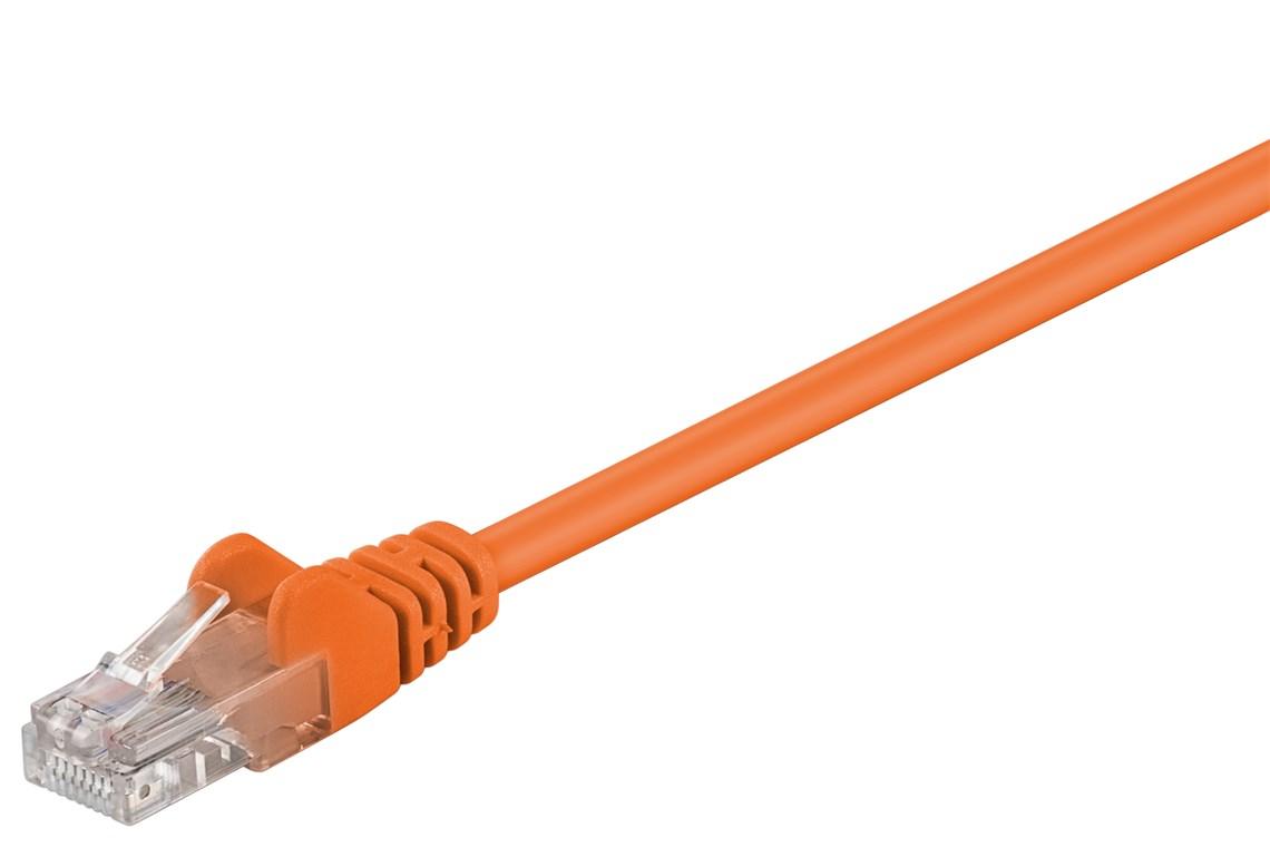 Cordon ethernet cat 5e rj45 mâle-mâle / u/utp / l=7.5m / orange