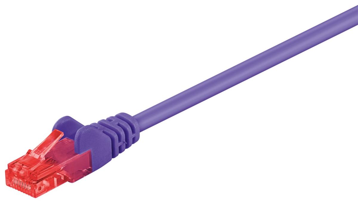 Cordon ethernet cat 6 rj45 mâle-mâle / u/utp / l=0.50m / violet