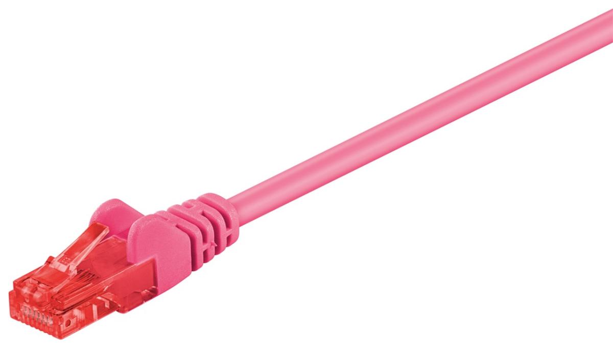 Cordon ethernet cat 6 rj45 mâle-mâle / u/utp / l=1m / magenta