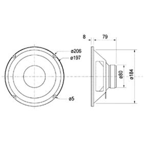 Boomer visaton 206mm 8ohm 80w 88db papier