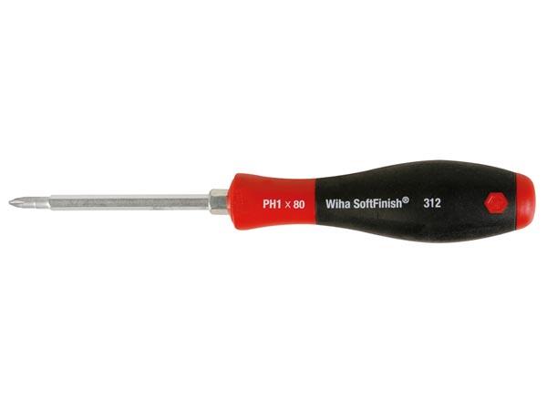 Tournevis softfinish cruciforme ph1 x 80 mm - wiha - l=186mm