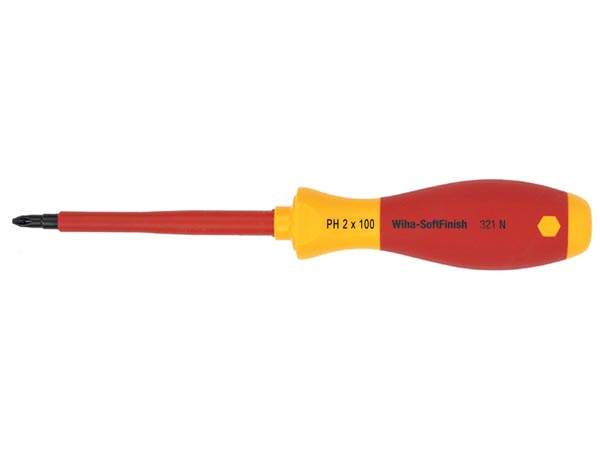 Tournevis softfinish vde/gs - phillips ph1 x 80mm - wiha - l=218mm