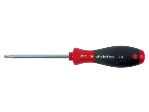 Tournevis softfinish cruciforme ph0 x 100 mm - wiha - l=204mm