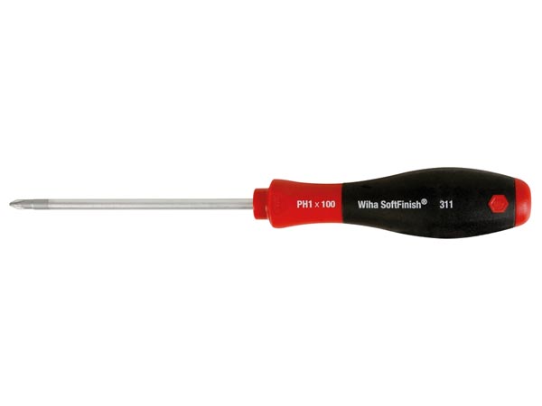 Tournevis softfinish cruciforme ph1 x 100 mm - wiha - l=211mm