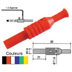 Fiche banane male norme iec1010 4mm 36a/1000v rouge pjp