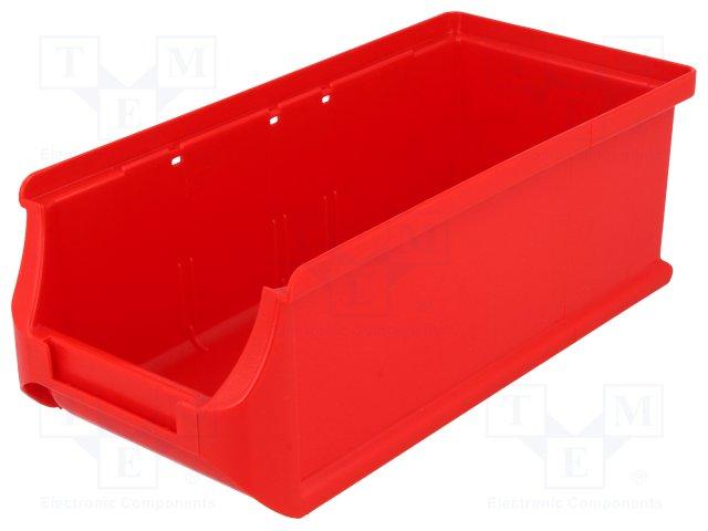 Bac a bec : dimensions extérieures :215x102x75mm . rouge . pour stokage de pièces , empilable , fixation murale avec bab500