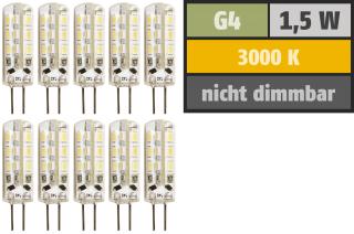 Lampe a led g4 1.5w ( equivalent 12w ) 120 lumens 3000k blanc chaud pack de 10 pieces