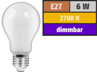 Ampoule a filament led e27 opaque 6w blanc chaud 2700k 540 lumens 60x110mm dimmable