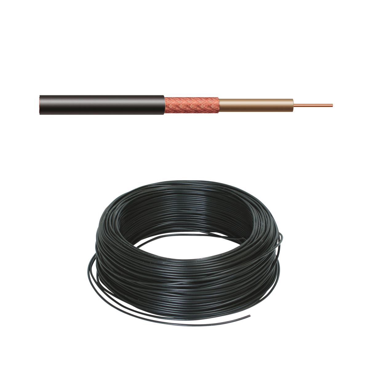 Câble blindé 1 x 0.25mm² d=2.5mm noir l=100m