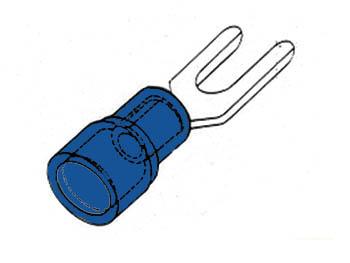 Cosse à fourche 5.3mm - bleu 0.5 à 2.5mm² lot de 10 pièces