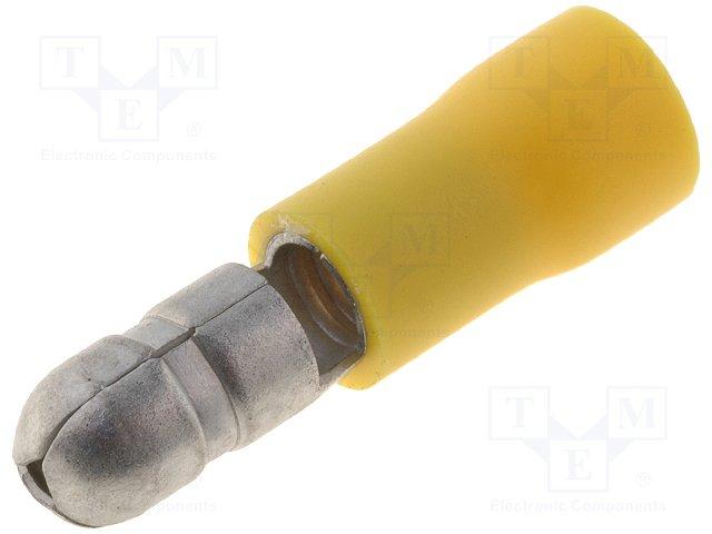 Cosse cylindrique male jaune pour cable 4 a 6mm2 lot de 10 x pieces