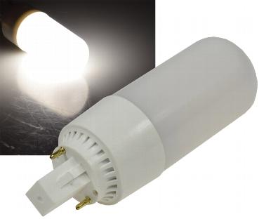 Lampe g24 a leds 8watts 650 lumens lumiere neutre 4000°k  360° 230v 40x120mm