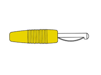 Fiche banane mâle 4.0mm  - cat1  60vdc 16a - a visser - jaune (von 20) - hirschmann
