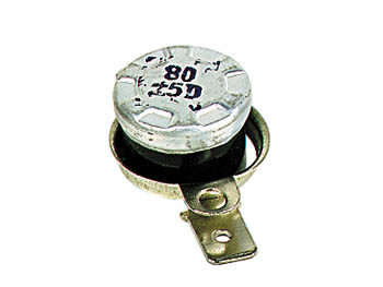 Inter therm. 6a 240v d=15mm h=10mm  80 c a ouverture (nf) cosses