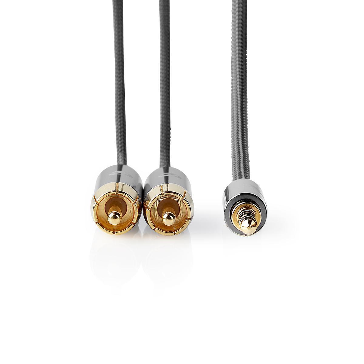 Cable audio hq jack 3,5mm mâle stéréo / rca mâle x2  l=1m
