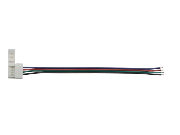 Câble avec 1 connecteur push pour bande à led flexible - 10 mm - couleur rgb