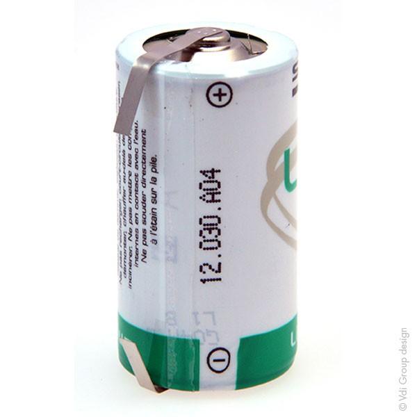 Pile lithium 3.6v 5800ma c (r14) er26500 (50x 26.2mm) avec pattes a souder saft
