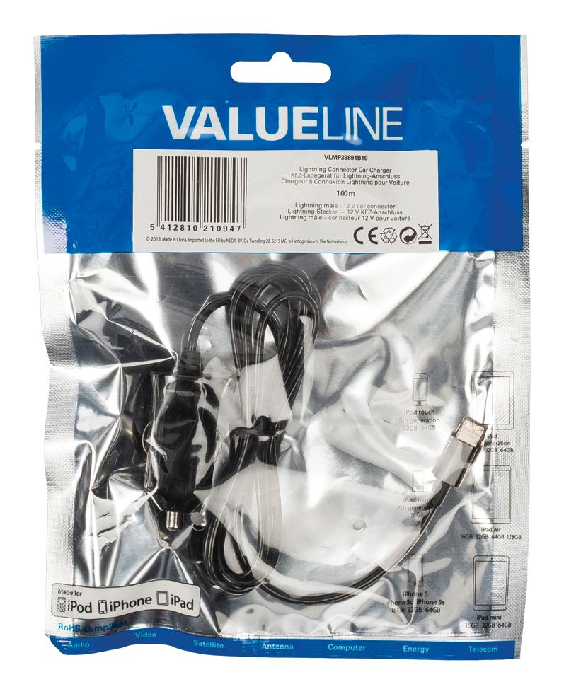 Chargeur lightning mâle pour connecteur lightning pour voiture ? connecteur noir 12 v pour voiture 2.4a