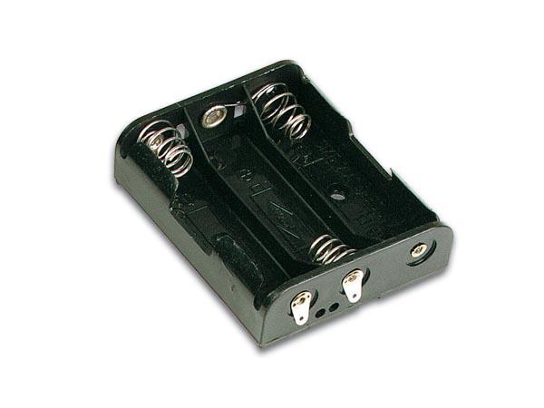 Coupleur de 3 piles aa (r06) sortie connecteur à pression 58 x 48 x 17mm