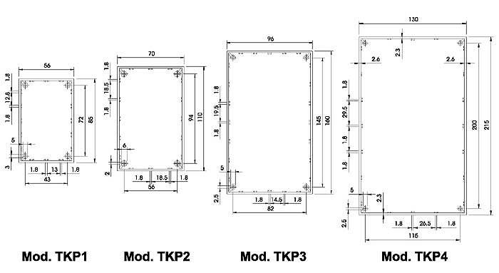Coffret optative en plastique - bleu petrole 215 x 130 x 77mm
