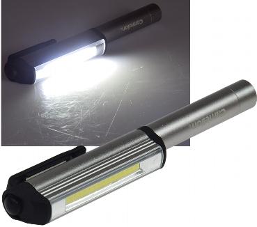 Lampe torche a led cob 3w type stylo en aluminium