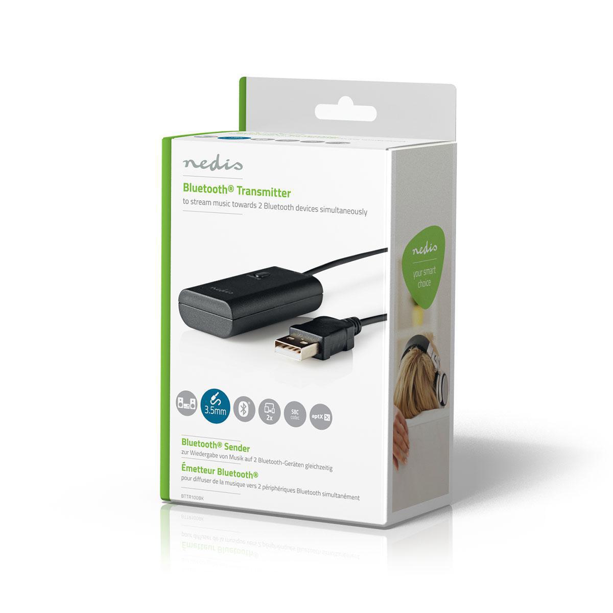Transmetteur audio bluetooth entree jack 3.5 mm noir