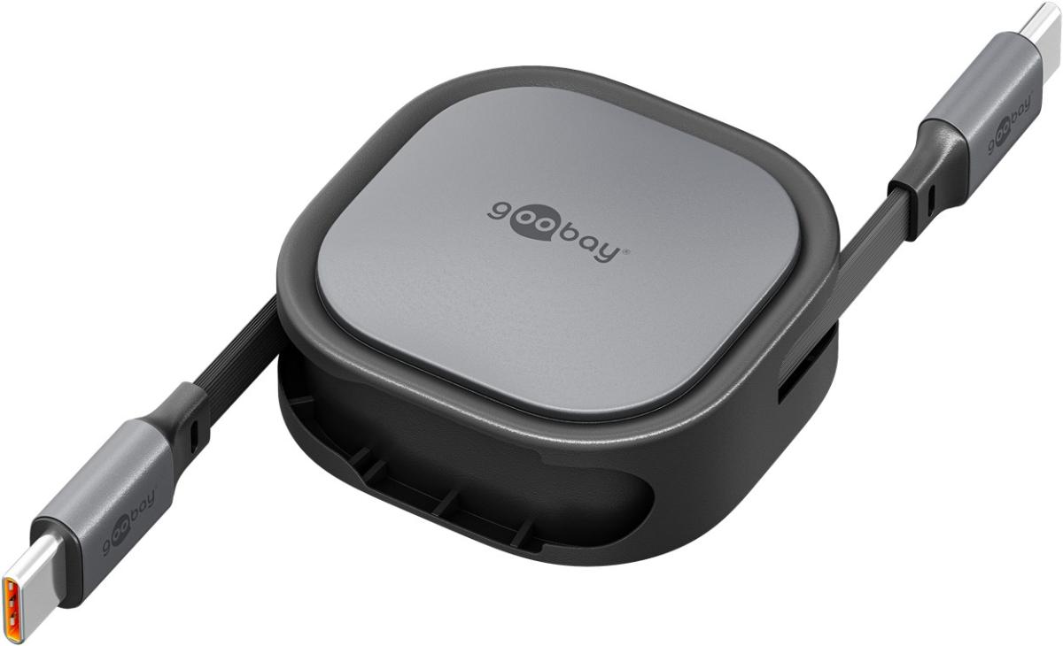 Câble haute qualité usb-c vers usb-c / 1.00 m / auto-enroulant / 480 mbps