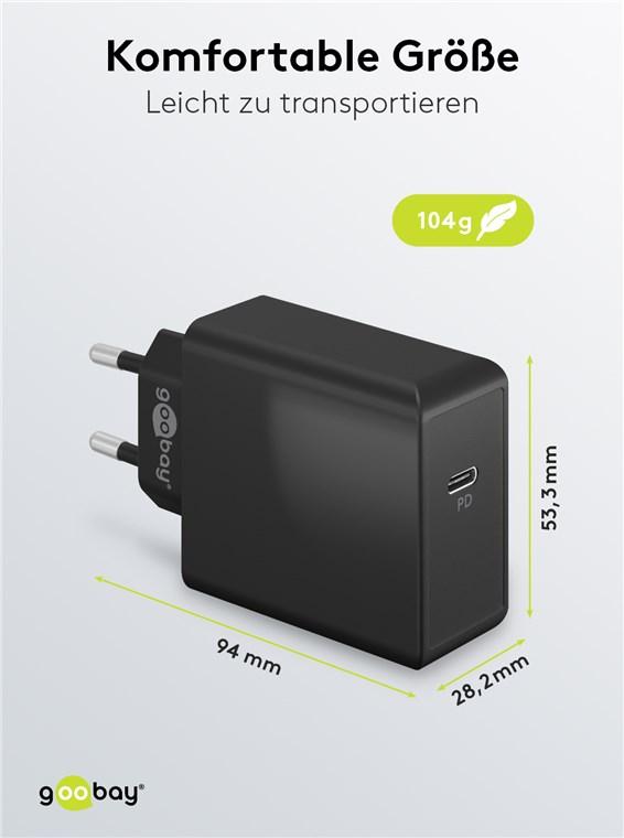 Chargeur rapide usb-c pd3.0 multi tension (65w) pc portable,tablette,telephone..