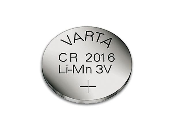 Pile bouton lithium 3.0v 85ma (20 x 1.6mm) cr2016varta 6016.801.401