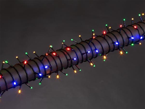 Guirlande 8m - 120 led - multicolore - câble vert - 24 v - ip44
