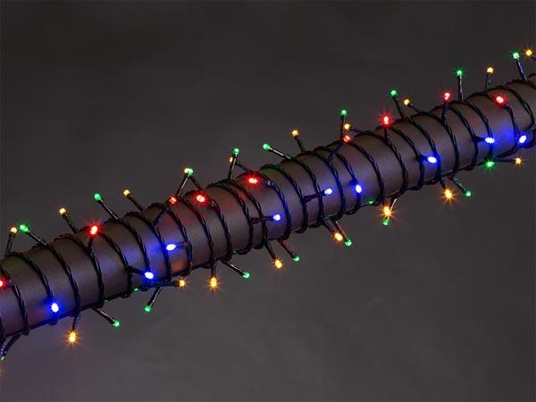 Guirlande 20 m - 300 led - multicolore - câble vert - 24 v - ip44