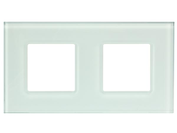 Double plaque de recouvrement en verre pour bticino® livinglight, blanc