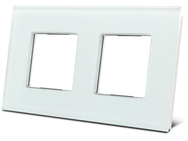 Plaque de recouvrement double en verre pour niko®, pur blanc mat