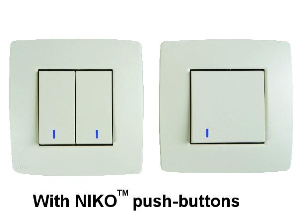 Jeu de 5 led de notification d'état bleues pour boutons-poussoirs niko® pour utilisation avec vmb8pbu